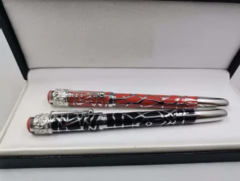 2021 Новый высококачественный металлический корпус с рисунком паутины mb, черно-красные ручки-роллеры для письма