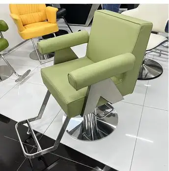 Вращающийся кресельный подъемник для парикмахерской, специализированное кресло для стрижки в парикмахерской, модное простое кресло для глажения и окрашивания волос