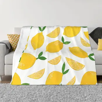 Одеяло фланелевое демисезонное, вырезанное пастой с лимонным рисунком, теплые накидки для зимнего постельного белья