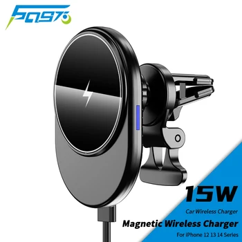 Автомобильный держатель беспроводного зарядного устройства Macsafe мощностью 15 Вт, Магнитная подставка для воздуховода для телефона, индукционная зарядка для iPhone 12 13 14 Pro Max Station