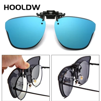 Поляризованные флип клип на солнцезащитные очки мужчин женщин большой рамка ночное видение вождения Рыбалка очки Очки близорукость клип на очки
