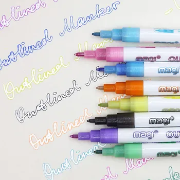 8 Цветов Металлическая Маркерная ручка для скрапбукинга, рукоделия, Кисточка для изготовления карточек, Круглая головка, ручка для рисования, Канцелярские принадлежности, 3 мл